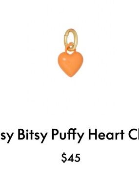 Roxanne Assoulin The Itsy Bitsy Puffy Heart Charm In Persimmon firm price